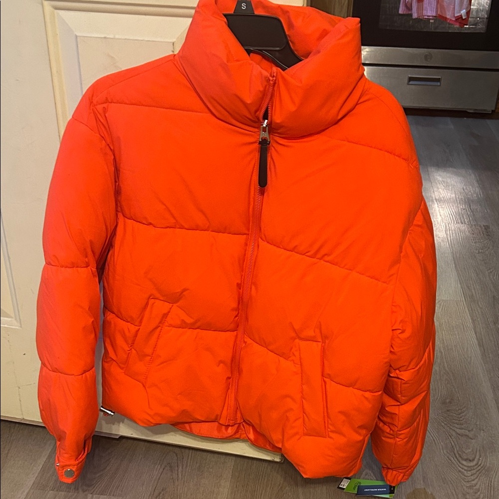 French Connection Fiery Orange Puffer Jacket